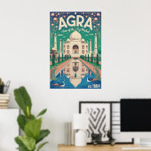Agra Indien Vintage Reiseplakat Poster (Heimbüro)