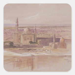 Agra Moschee, Kairo, 1849 Quadratischer Aufkleber