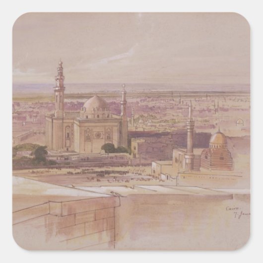 Agra Moschee, Kairo, 1849 Quadratischer Aufkleber (Vorderseite)