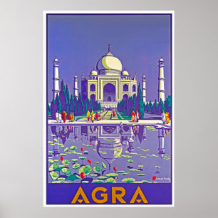 Agra Print Indien Kunst Taj Mahal Reiseplakat Poster