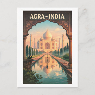 Agra Stadt, Indien Retro-Reise 2026 Postkarte