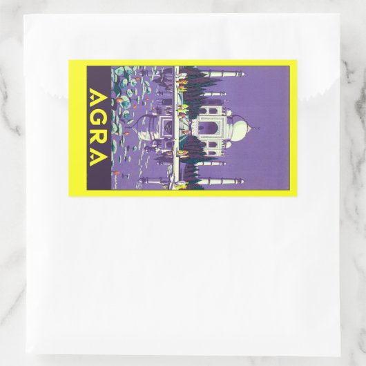 Agra ~ Taj Mahal Rechteckiger Aufkleber (Tasche)