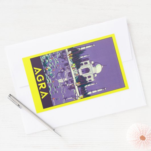 Agra ~ Taj Mahal Rechteckiger Aufkleber (Umschlag)