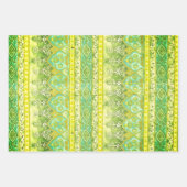 Agra und Suthep in grün, lila und Maron Geschenkpapier Set (Vorderseite)