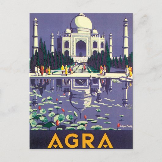 Agra Vintage Travel Poster Postkarte (Vorderseite)