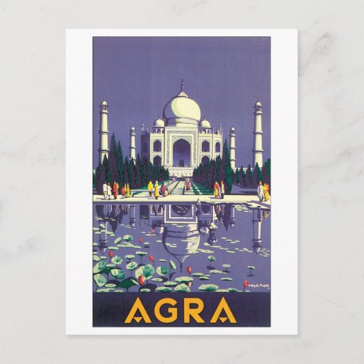 Agra Vintage Travel Poster Postkarte (Vorderseite)
