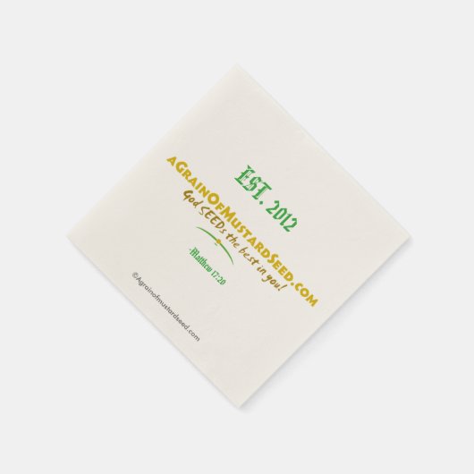 Agrainofmustardseed.com EST 2012 Serviette (Ecke)