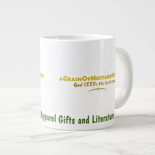 Agrainofmustardseed.com Logo Jumbo-Tasse (Vorderseite Rechts)