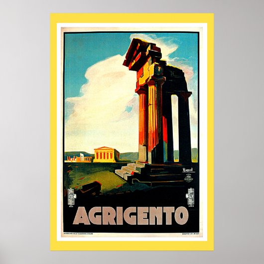 Agrigento Sicily Italien Reisen Vintag Poster (Vorne)