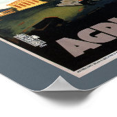 Agrigento Vintag Italienisches Reiseplakat Poster (Ecke)