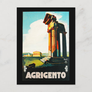 Agrigento Vintage Reisewerbung Postkarte