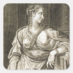 Agrippina Ehefrau Tiberius (Gravur) Quadratischer Aufkleber
