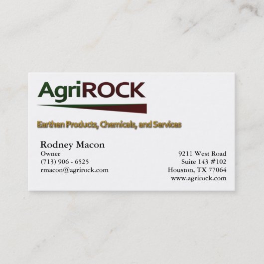AgriRock Visitenkarte (Vorderseite)
