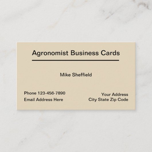 Agronom hält Businesscards instand Visitenkarte (Vorderseite)