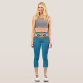 "AGUA BAND / TEAL" High Waisted Capris  (Vorderseite)