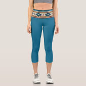 "AGUA BAND / TEAL" High Waisted Capris  (Vorderseite)
