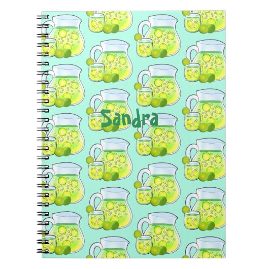 Agua De Limon Y Pepino Notizblock (Vorderseite)