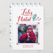 Aguarela & Caligrafia | Feliz Natal Feiertagskarte (Vorne/Hinten)