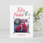 Aguarela & Caligrafia | Feliz Natal Feiertagskarte (Stehend Vorderseite)