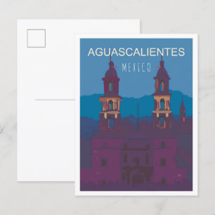 Aguascalientes Mexiko Vintage-Reiseillustration Postkarte