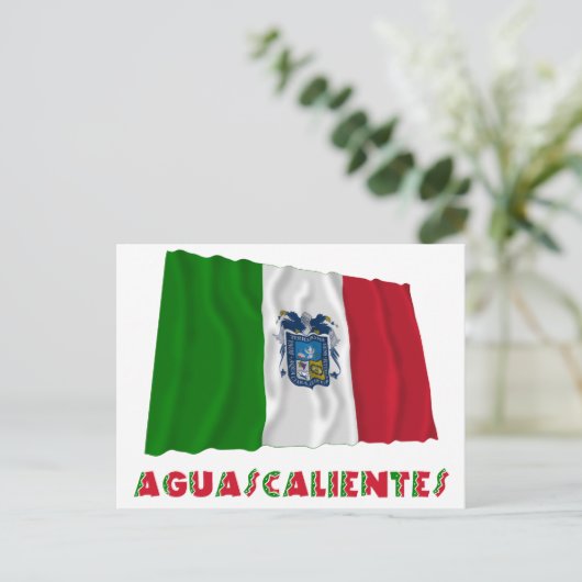 Aguascalientes Waving Unnofficial Flag Postkarte (Stehend Vorderseite)