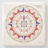 Aguiar Wind-Rose Steinuntersetzer (Vorderseite)