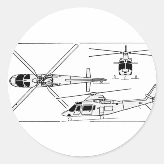 Agusta 109 runder aufkleber (Vorderseite)