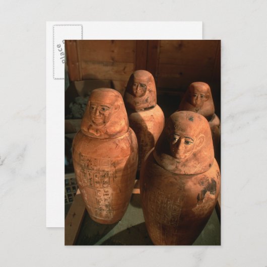 Ägypten, 26. Dynastie, kanopische Gläser in Abu Postkarte (Vorne/Hinten)
