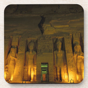 Ägypten, Abu Simbel, beleuchtete Fassade von Klein Getränkeuntersetzer