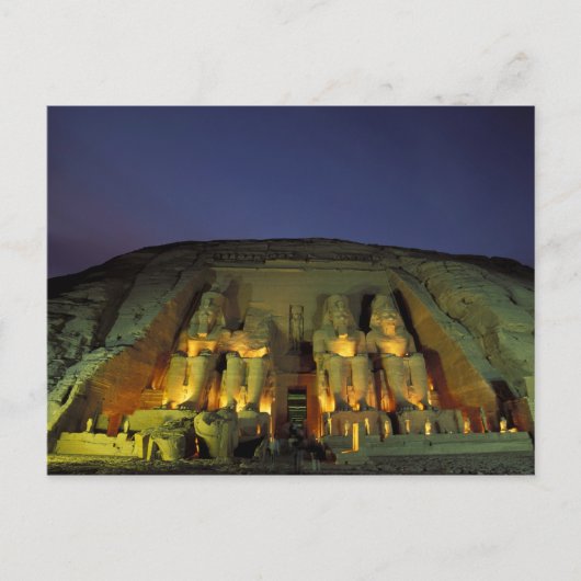 Ägypten, Abu Simbel, Kolossalfiguren von Ramesses Postkarte (Vorderseite)