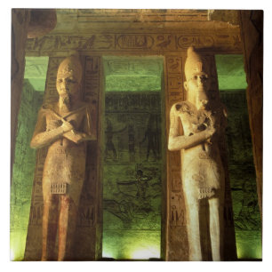 Ägypten, Abu Simbel, Statue Ramesses II, Fliese