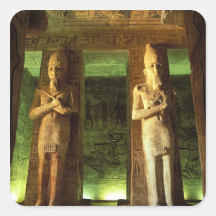 Ägypten, Abu Simbel, Statue von Ramses II., Quadratischer Aufkleber