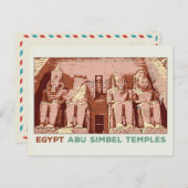 Ägypten, Abu Simbel Tempel Illustration Postcard Postkarte (Vorne/Hinten)