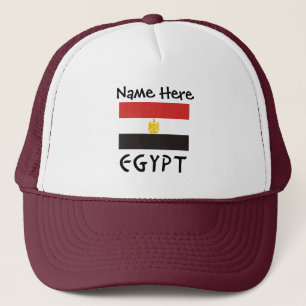 Ägypten Ägyptische Flagge Personalisierter Name  Truckerkappe