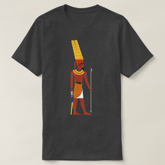 Ägypten, ägyptischer Gott Amun König Deity Scepter T-Shirt (Design vorne)