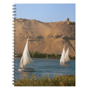 Ägypten, Assuan, Nil, Felucca-Segelboote, Notizblock