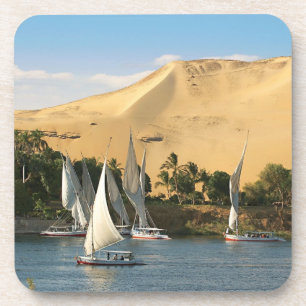 Ägypten, Assuan, Nil, Felucca-Segelschiffe, 2 Getränkeuntersetzer
