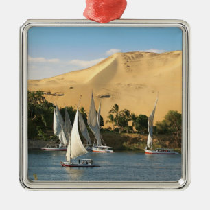 Ägypten, Assuan, Nil, Felucca-Segelschiffe, 2 Silbernes Ornament
