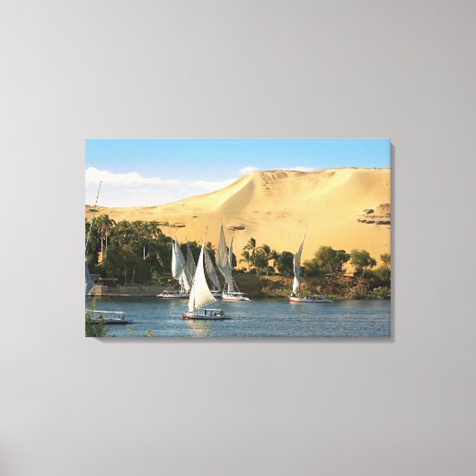 Ägypten, Assuan, Nile River, Felucca Segelboote, 2 Leinwanddruck (Vorderseite)