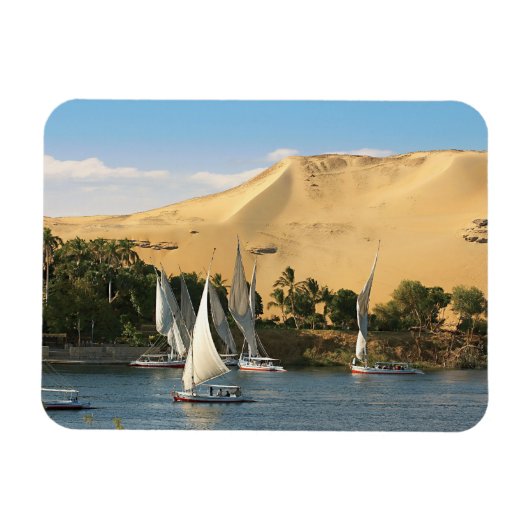 Ägypten, Assuan, Nile River, Felucca Segelboote, 2 Magnet (Horizontal)