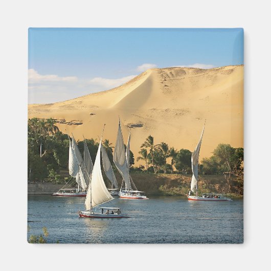 Ägypten, Assuan, Nile River, Felucca Segelboote, 2 Magnet (Vorne)