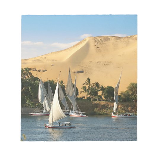 Ägypten, Assuan, Nile River, Felucca Segelboote, 2 Notizblock (Vorderseite)