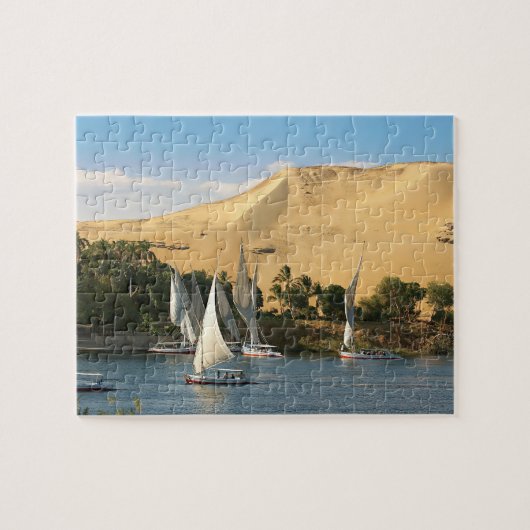 Ägypten, Assuan, Nile River, Felucca Segelboote, 2 Puzzle (Horizontal)