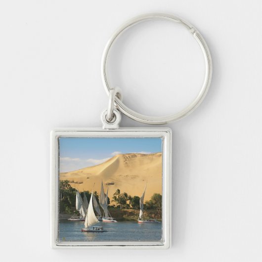 Ägypten, Assuan, Nile River, Felucca Segelboote, 2 Schlüsselanhänger (Vorne)