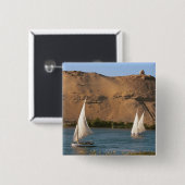 Ägypten, Assuan, Nile River, Felucca Segelboote, Button (Vorne & Hinten)