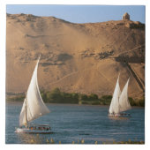 Ägypten, Assuan, Nile River, Felucca Segelboote, Fliese (Vorderseite)
