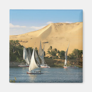 Ägypten, Assuan, Nile River, Felucca Segelboote,  Magnet