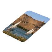 Ägypten, Assuan, Nile River, Felucca Segelboote, Magnet (Linke Seite)