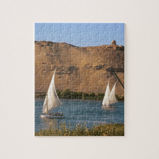 Ägypten, Assuan, Nile River, Felucca Segelboote, Puzzle (Vertikal)