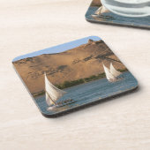 Ägypten, Assuan, Nile River, Felucca Segelboote, Untersetzer (Linke Seite)
